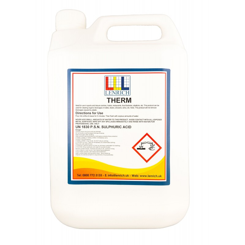 THERM – Industrial fast acting drain cleaner 6  x  1 Litre @ £13.80